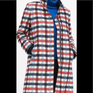 Banana Republic Italian Plaid Stadium Coat